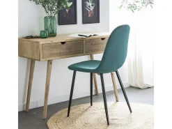Juego de 2 sillas escandinavas de terciopelo verde Copenhague