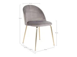Juego de 2 Sillas Geneve, Gris, 56x51x76 cm, Kendra Home