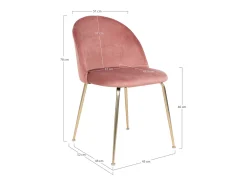 Juego de 2 Sillas Geneve, Rosa, 56x51x76 cm, Kendra Home