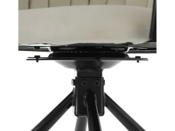 Juego de 2 sillas giratorias con patas de metal negro - Tapizadas en terciopelo - Beige