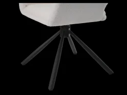 Juego de 4 sillas giratorias con reposabrazos - en rizo sherpa - estilo moderno - Blanco