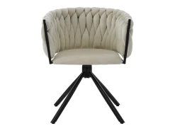 Juego de 6 sillas giratorias de terciopelo - 71 x 51,5 x 51,5 cm - para salón y dormitorio - con cuatro patas de metal - Gris