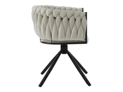 Juego de 6 sillas giratorias de terciopelo - 71 x 51,5 x 51,5 cm - para salón y dormitorio - con cuatro patas de metal - Gris