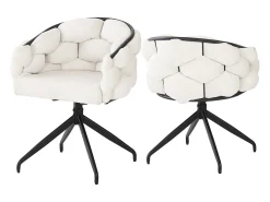 Juego de 2 sillas giratorias de terciopelo - Estilo moderno - Beige
