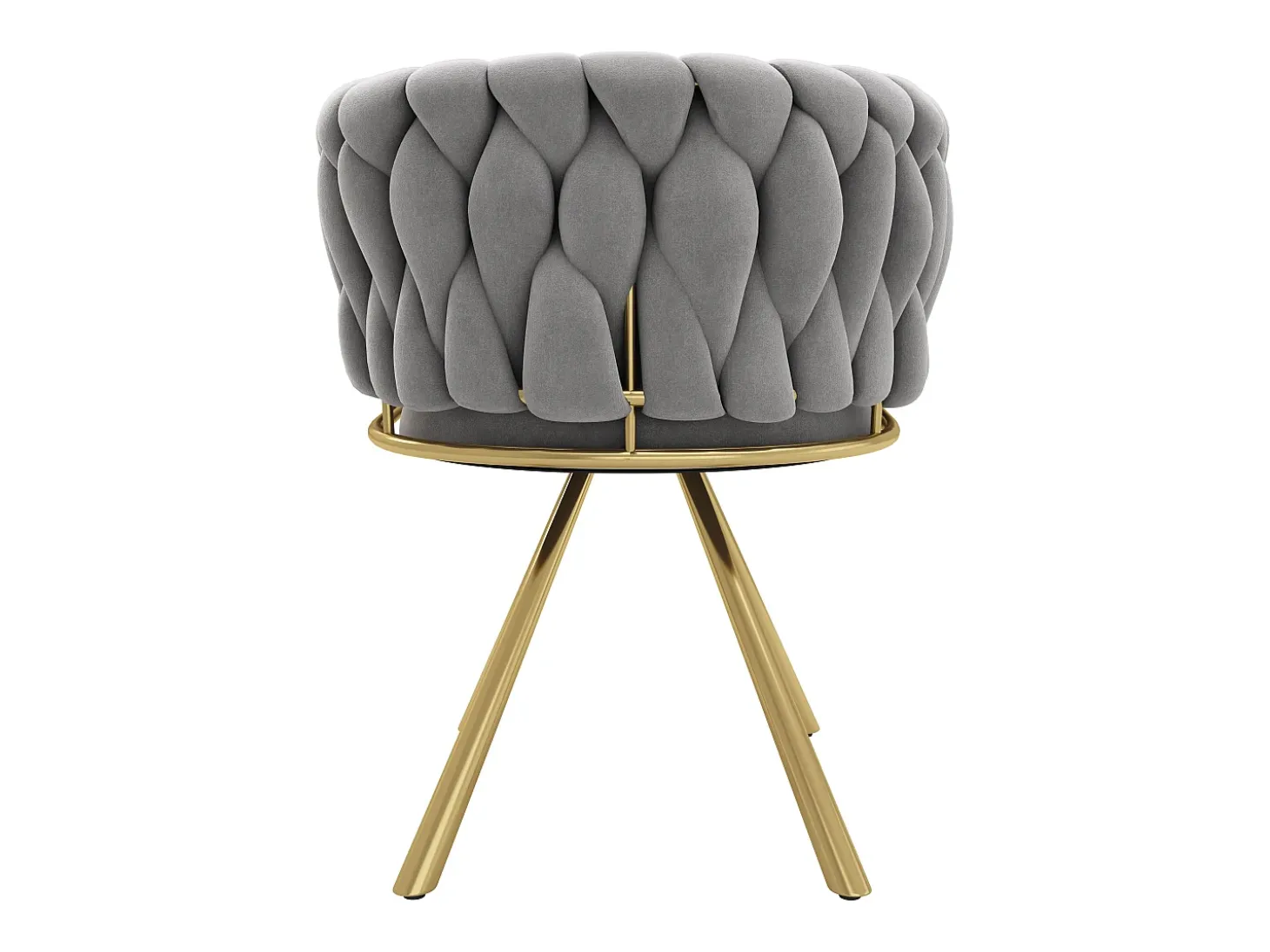 Juego de 2 sillas giratorias de terciopelo con reposabrazos - patas de metal dorado - Gris
