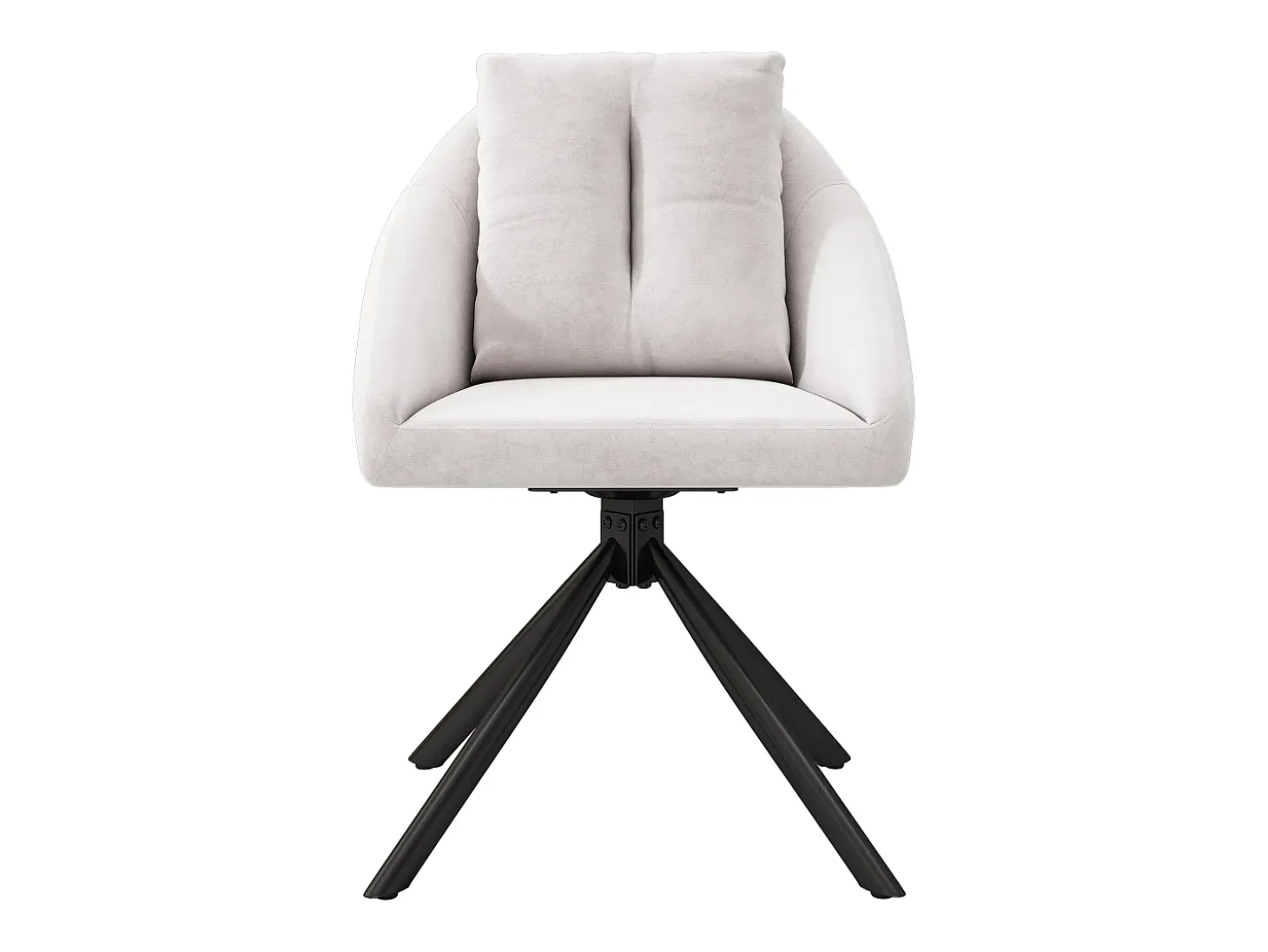 Juego de 6 sillas giratorias de terciopelo con estructura de metal ergonómica – beige