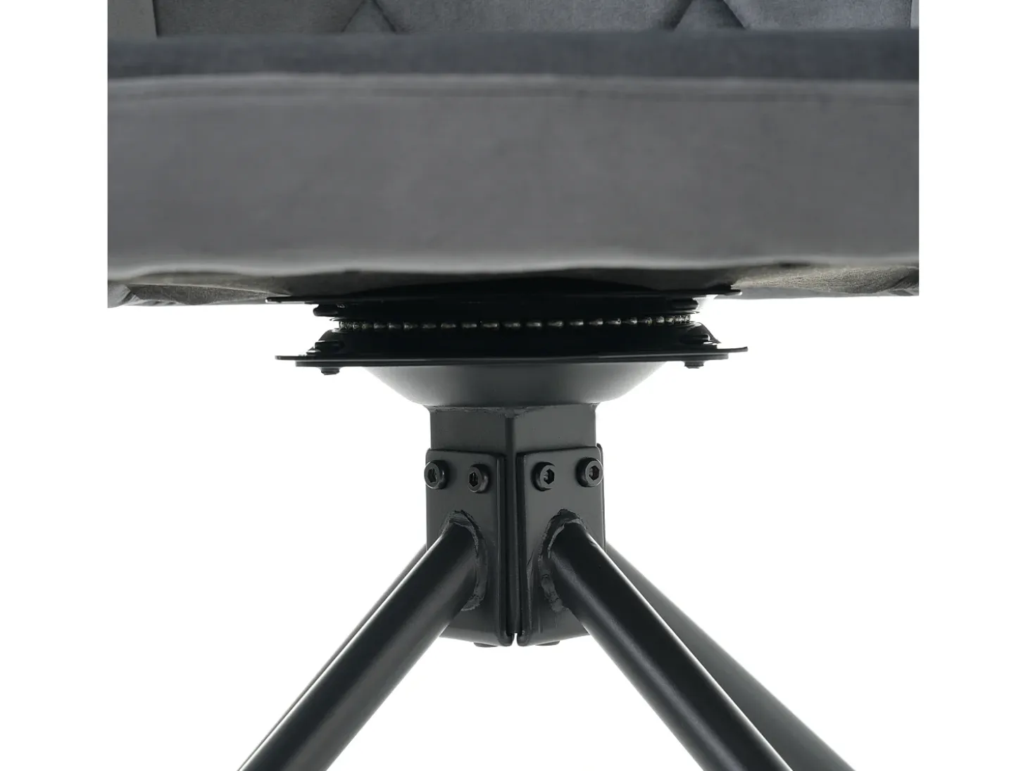 Juego de 2 sillas giratorias 360° - tejido de terciopelo - respaldo con motivo de rombos - Negro