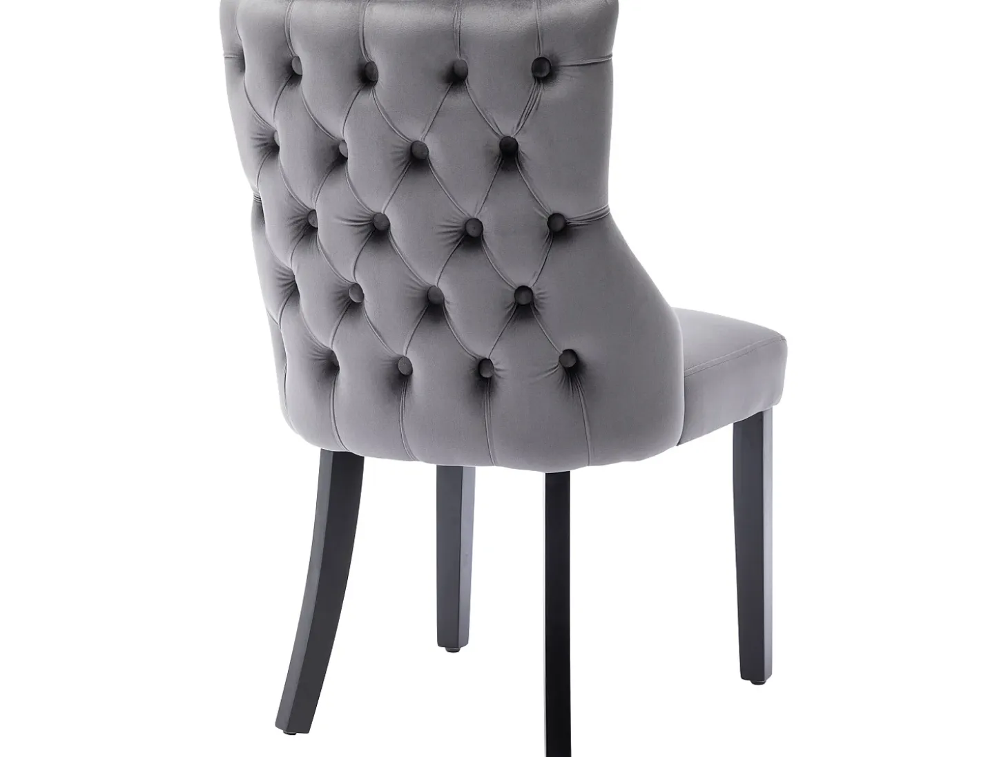 Juego de 6 sillas góndola de terciopelo - patas de madera maciza - Gris