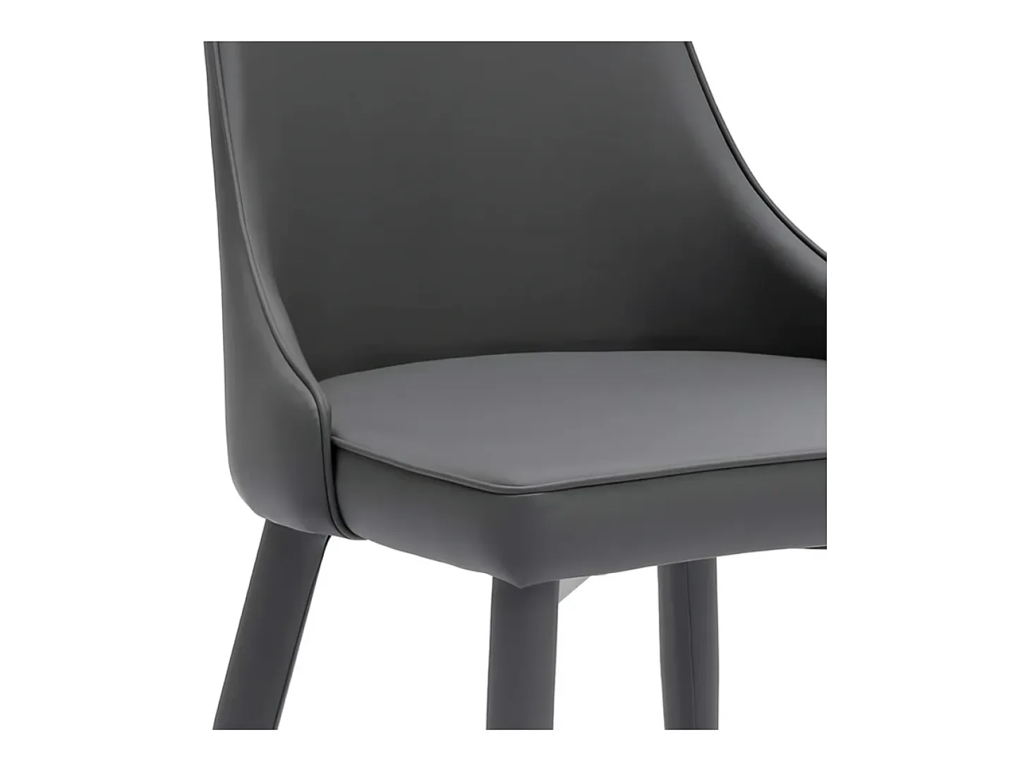 Juego de 4 sillas imbottite en similpelle gris scuro "Dalia" de pranzo moderno cm 46x46 91h