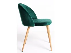 Juego de 2 sillas Kazon - Elegantes patas de metal efecto terciopelo y madera clara-Color Gris claro