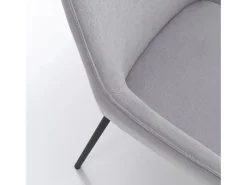 Juego de 4 sillas modernas de cocina en tejido gris con reposabrazos Nisida