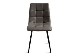 Juego de 4 sillas modernas antracita "Sevilla" estructura en metal barnizado asiento en polipiel efecto soft touch