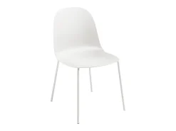 Juego de 2 sillas modernas "Leandro" en polipropileno blanco con estructura de metal cm 45x50 82h