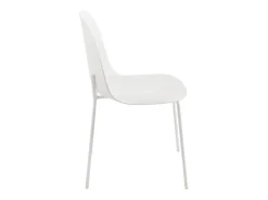 Juego de 2 sillas modernas "Leandro" en polipropileno blanco con estructura de metal cm 45x50 82h