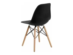 Juego de 4 sillas Nórdica para comedor o cocina con patas en madera color negro