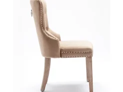 Juego de 2 Sillas para Comedor, Cocina y Sala Silla Tapizada Patas de Madera Maciza - 53,5x64x95cm Marrón