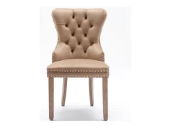 Juego de 2 Sillas para Comedor, Cocina y Sala Silla Tapizada Patas de Madera Maciza - 53,5x64x95cm Marrón