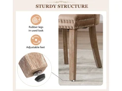 Juego de 2 Sillas para Comedor, Cocina y Sala Silla Tapizada Patas de Madera Maciza - 53,5x64x95cm Marrón