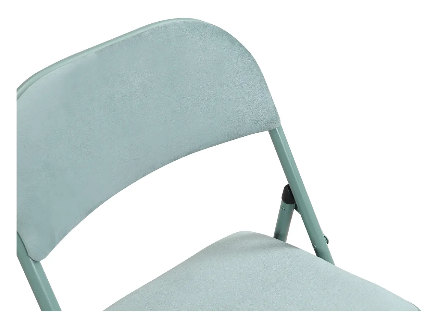 Juego de 2 sillas plegables de terciopelo y metal - Verde almendra - ORTENSIA