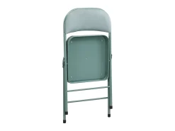Juego de 2 sillas plegables de terciopelo y metal - Verde almendra - ORTENSIA