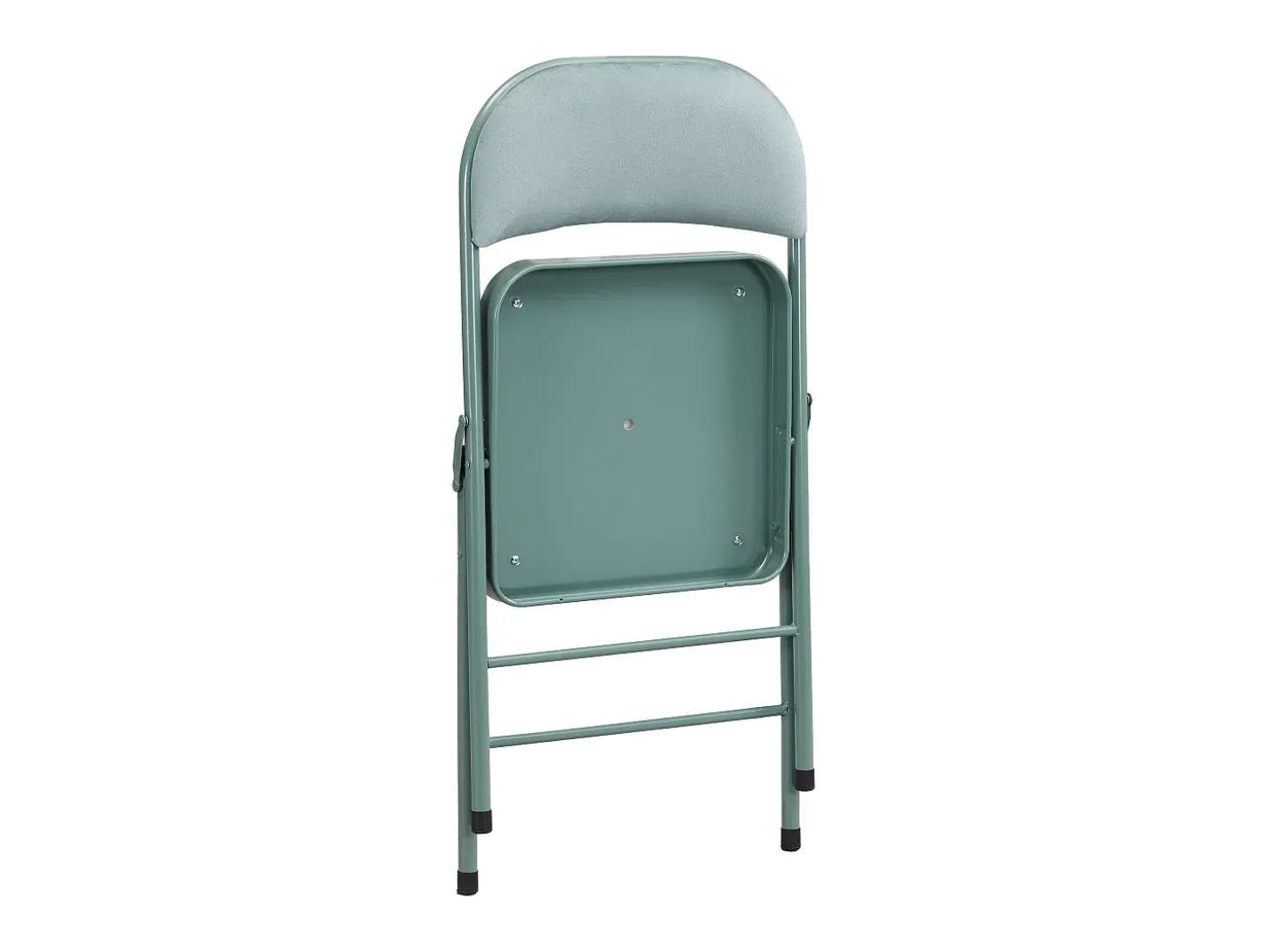 Juego de 2 sillas plegables de terciopelo y metal - Verde almendra - ORTENSIA