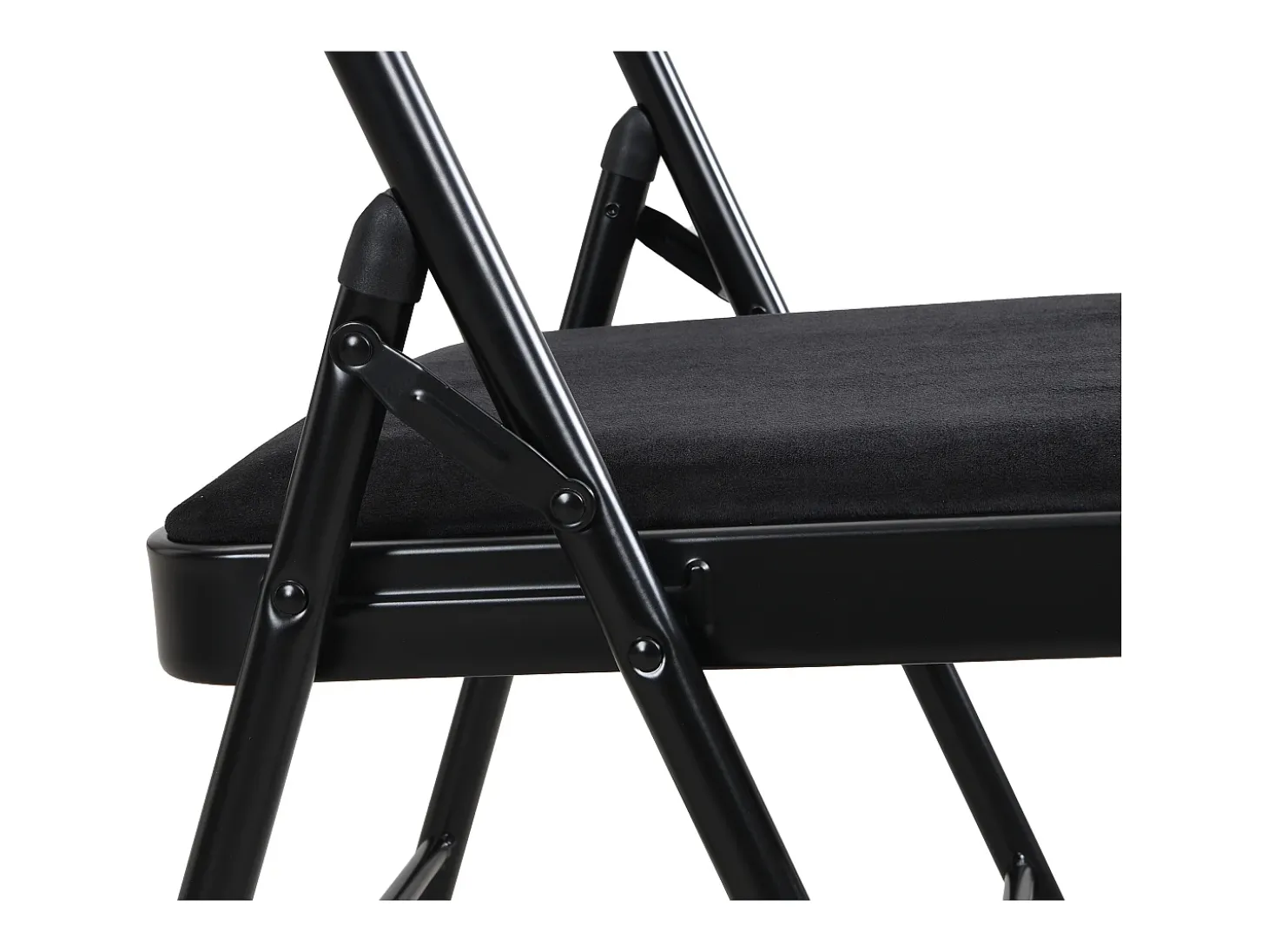 Juego de 2 sillas plegables de terciopelo y metal - Negro - ORTENSIA