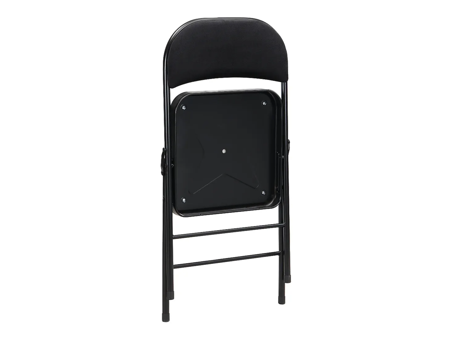 Juego de 2 sillas plegables de terciopelo y metal - Negro - ORTENSIA
