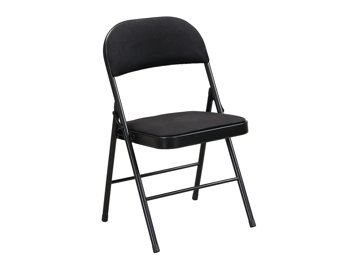 Juego de 2 sillas plegables de terciopelo y metal - Negro - ORTENSIA