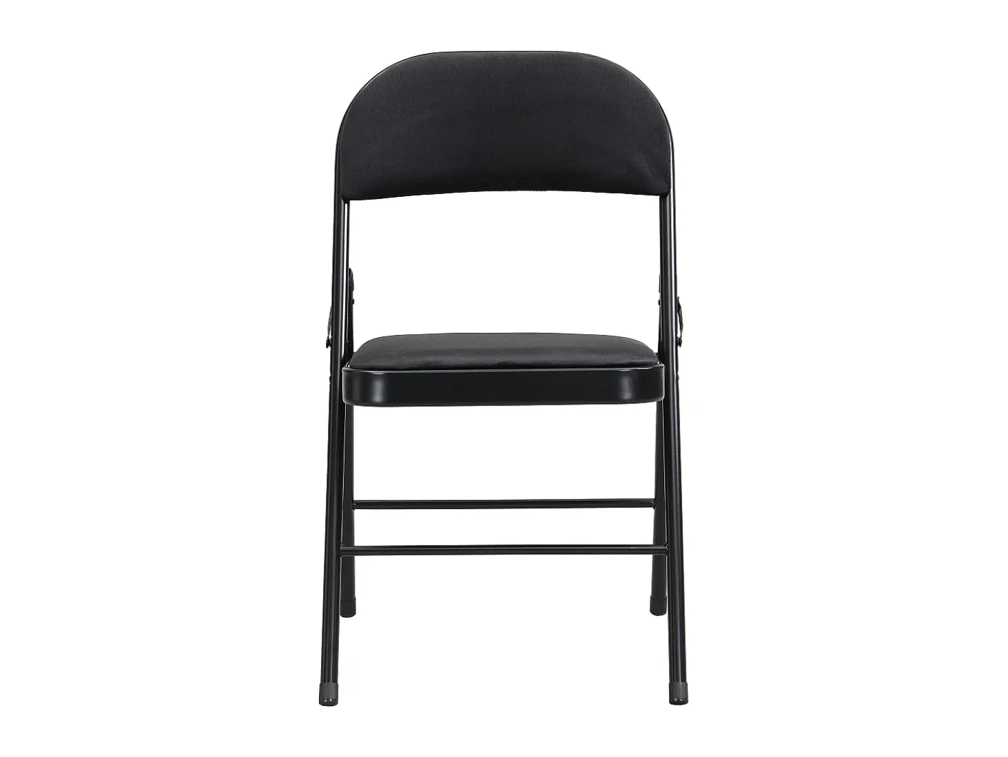 Juego de 2 sillas plegables de terciopelo y metal - Negro - ORTENSIA
