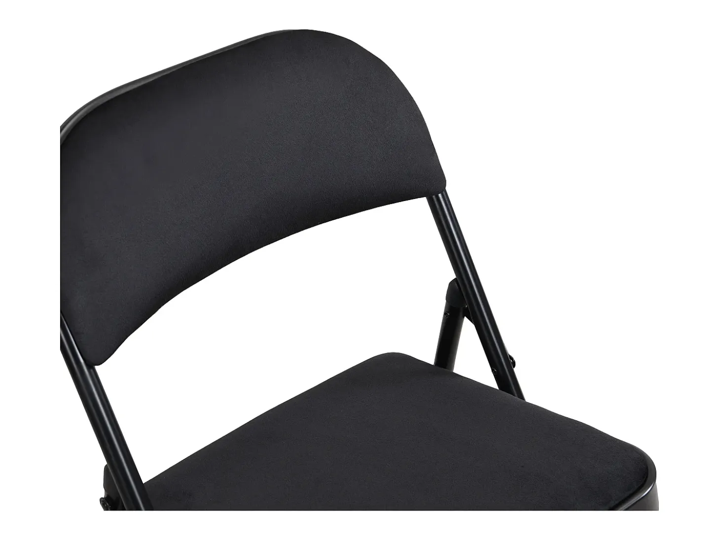 Juego de 2 sillas plegables de terciopelo y metal - Negro - ORTENSIA