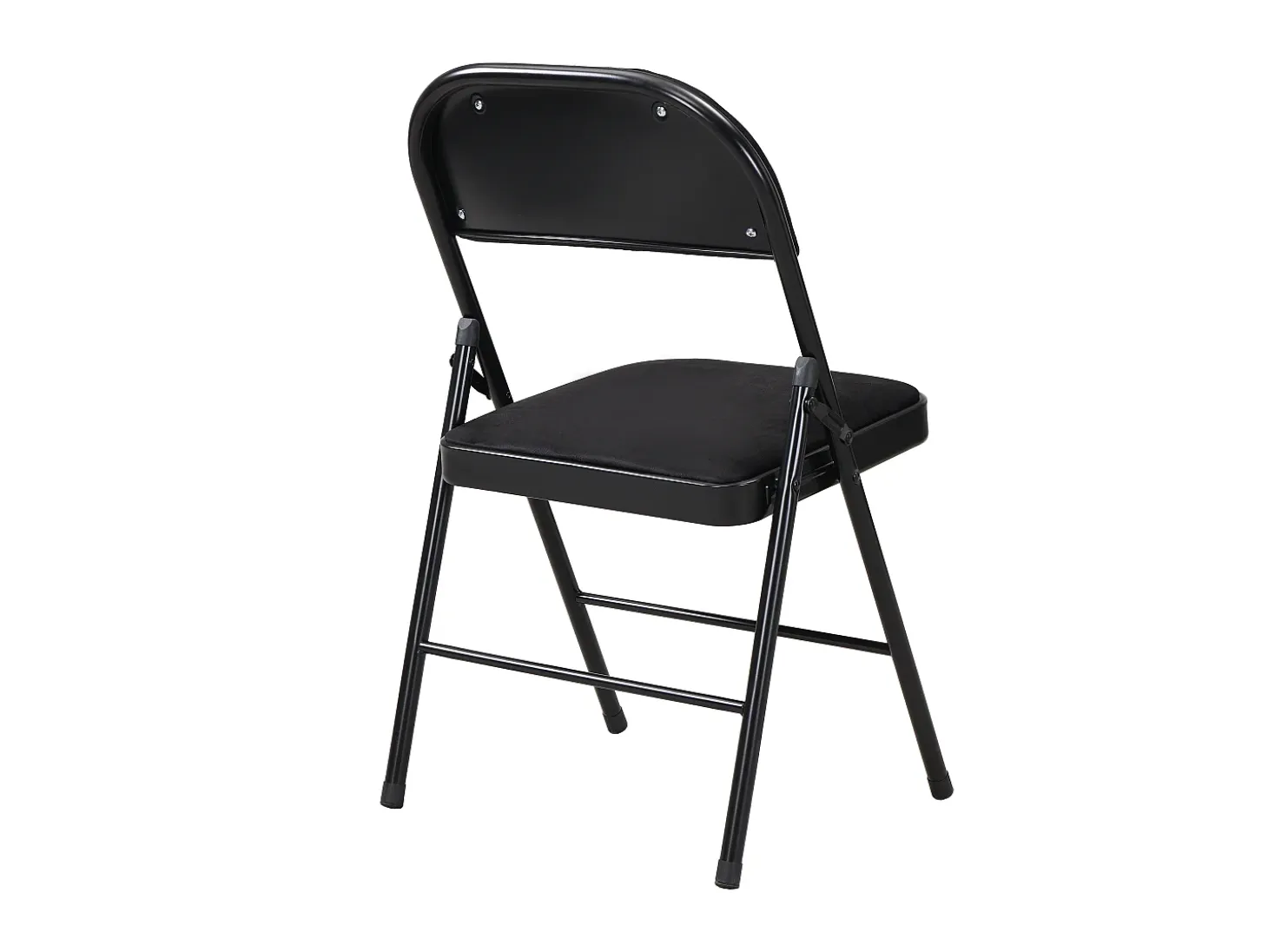 Juego de 2 sillas plegables de terciopelo y metal - Negro - ORTENSIA
