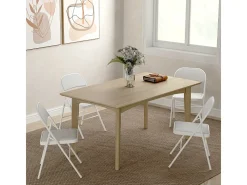 Juego de 4 sillas plegables, sillas de oficina portátiles con cojines de piel sintética, patas de acero, para recepción, sala de espera, color blanco