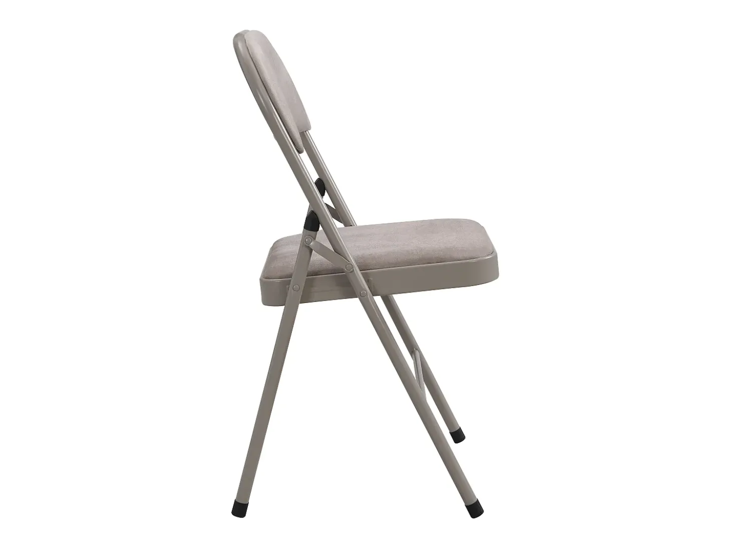 Juego de 2 sillas plegables de terciopelo y metal - Gris topo - ORTENSIA