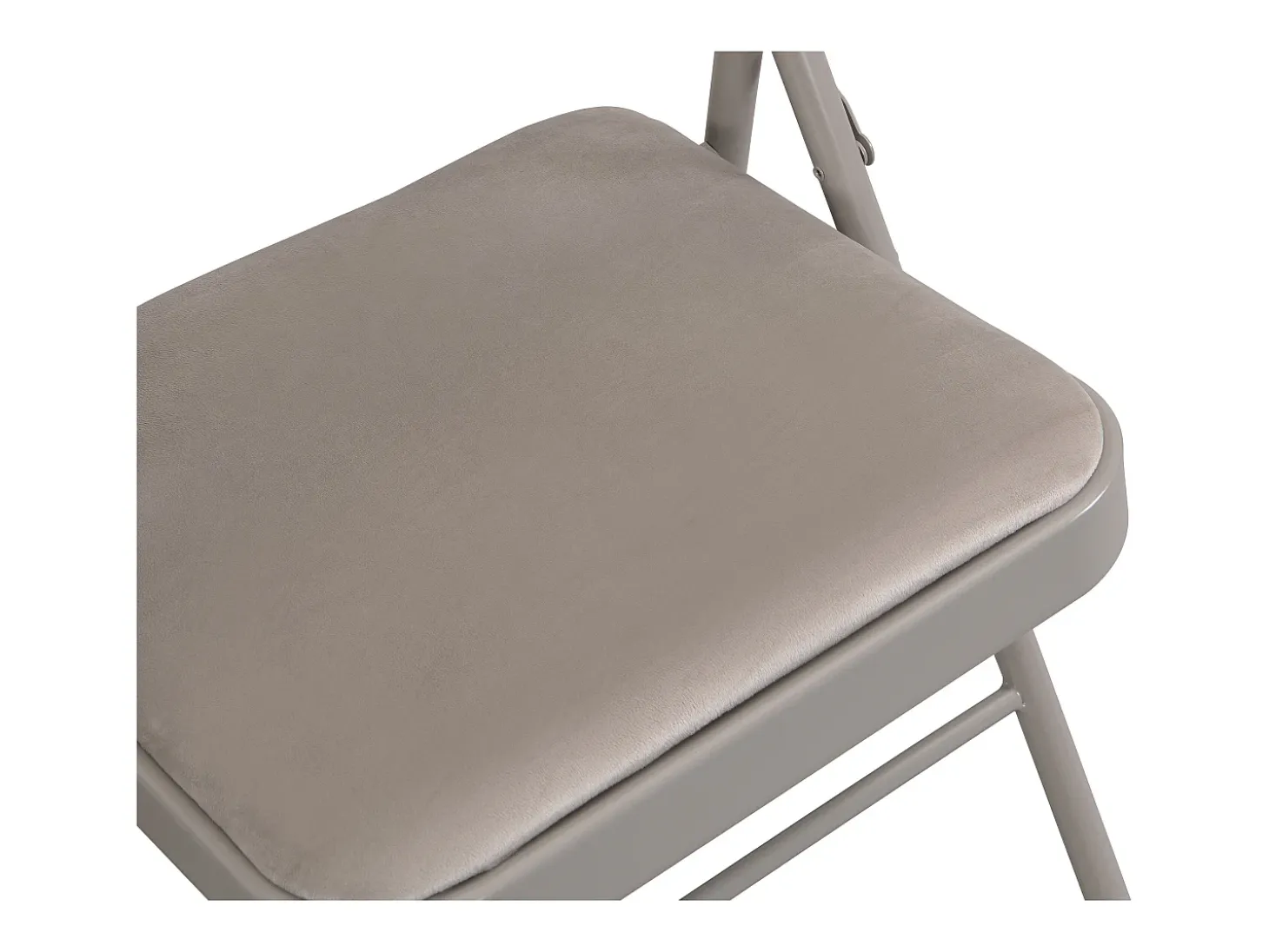 Juego de 2 sillas plegables de terciopelo y metal - Gris topo - ORTENSIA