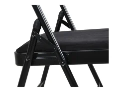 Juego de 6 sillas plegables de terciopelo y metal - Negro - ORTENSIA