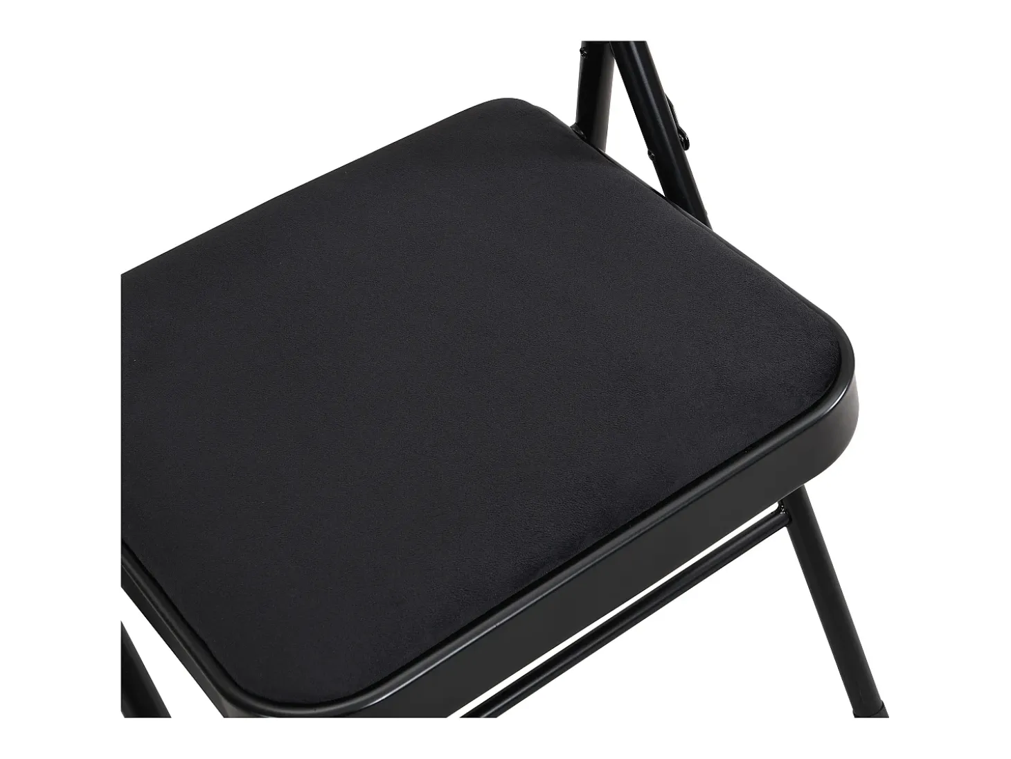 Juego de 6 sillas plegables de terciopelo y metal - Negro - ORTENSIA