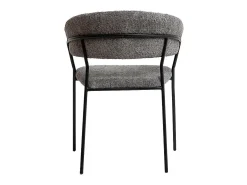 Juego de 2 sillas redondas de tela bouclé gris Kanoa con reposabrazos