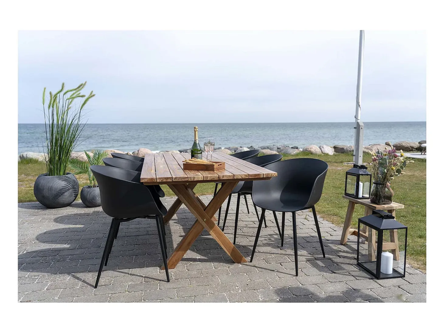 Juego de 2 Sillas Roda, Negro, 56x55x78 cm, Kendra Home
