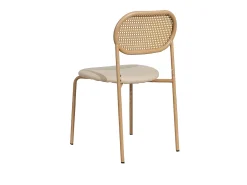 Juego de 2 sillas, silla de comedor de ratán, silla de comedor decorativa, color madera