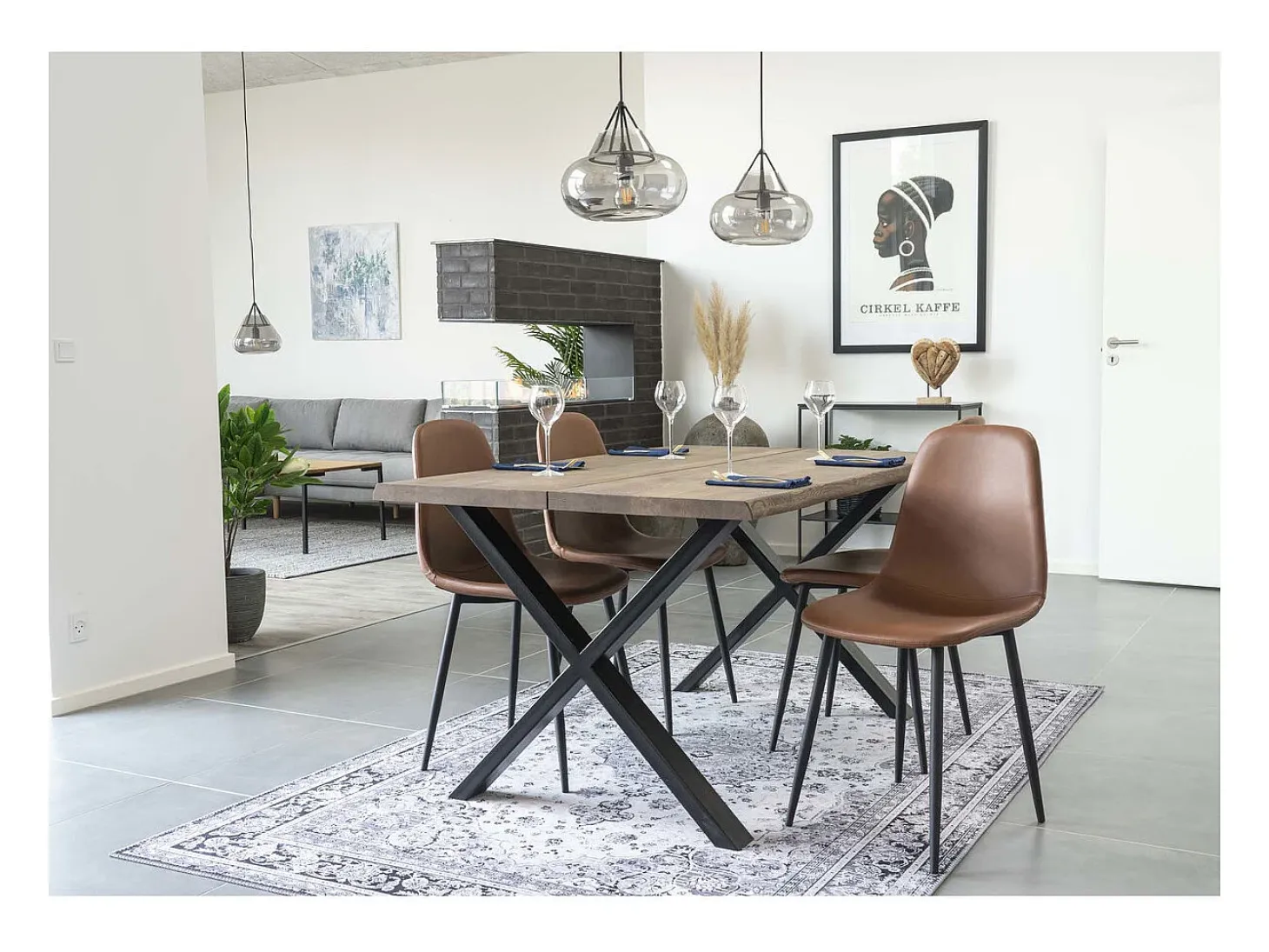 Juego de 2 Sillas Stockholm, Marrón, 54x44x88 cm, Kendra Home