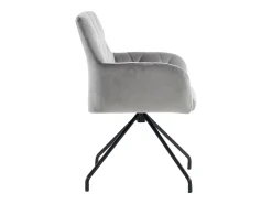 Juego de 6 sillas tapizadas en terciopelo con patas de metal - Gris claro