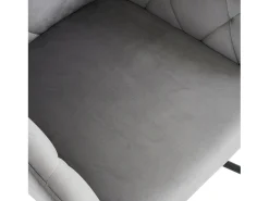 Juego de 6 sillas tapizadas en terciopelo con patas de metal - Gris claro