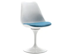 Juego de 6 sillas Tulip - Polipropileno, tela y acero - Azul y blanco - XAFY