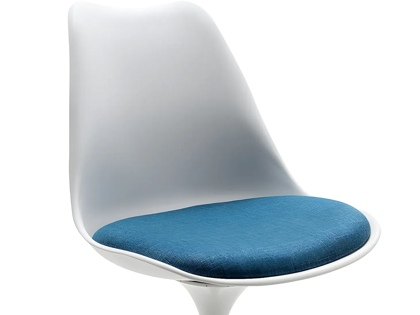 Juego de 6 sillas Tulip - Polipropileno, tela y acero - Azul y blanco - XAFY
