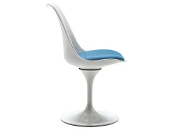 Juego de 6 sillas Tulip - Polipropileno, tela y acero - Azul y blanco - XAFY