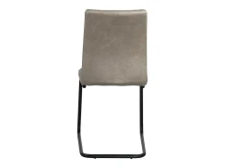 Juego de 2 sillas vintage retro para comedor o sala de estar, asiento acolchado, patas de metal SIAM (beige)