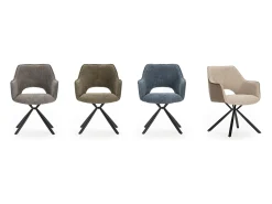 Juego de 2 sillones con patas de metal negro 48x49 h80 cm