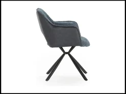 Juego de 2 sillones con patas de metal negro 48x49 h80 cm