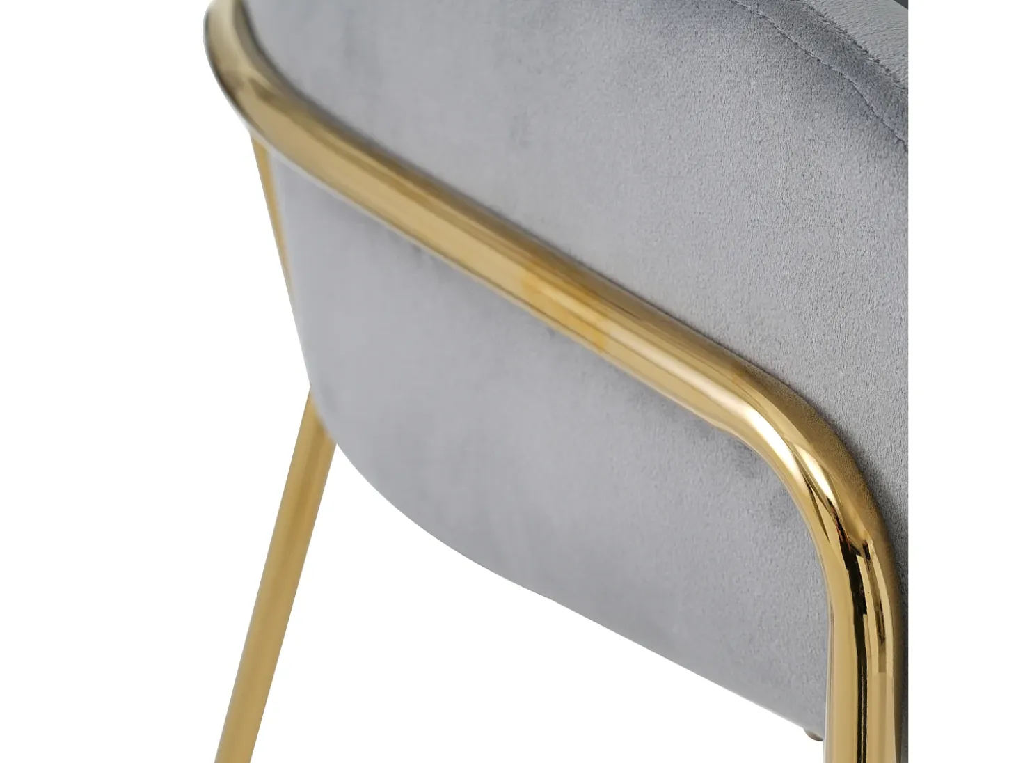 Juego de 2 sillones de terciopelo - con 4 patas de metal dorado - Gris