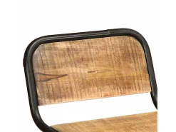Juego de 2 taburetes de bar de madera maciza de mango en bruto